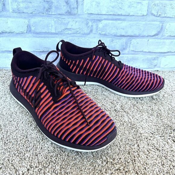 Nike Roshe Two Flyknit Deep Burgundy Running Trainers 844929 Sneakers Size 10 - Picture 1 of 10